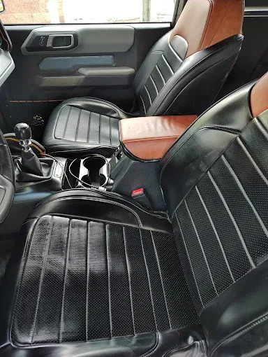 Black leather front seats and interior trim